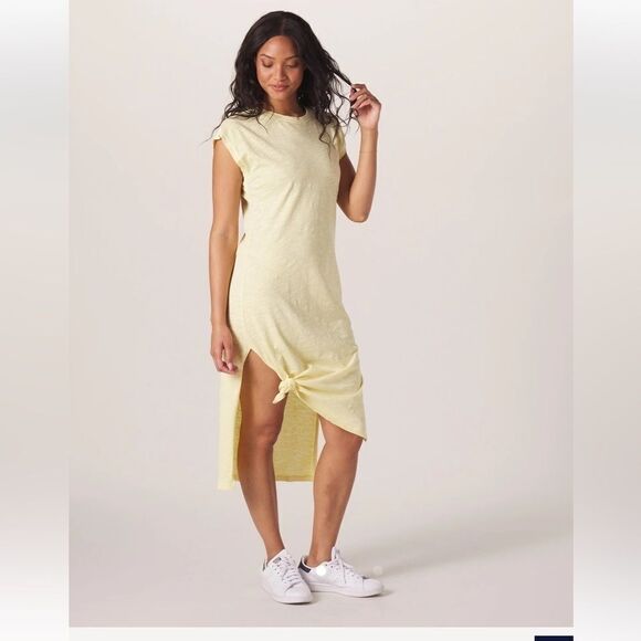 The Normal Brand Vintage Slub Tee Dress midi yellow - 100% cotton - XS/S - Picture 4 of 16